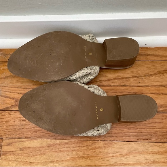 Very Volatile Los Angeles Cream Woven Leather Mule Size 9 - Picture 7 of 7